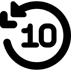 Button Skip Backward 10 Icon from Core Solid Set