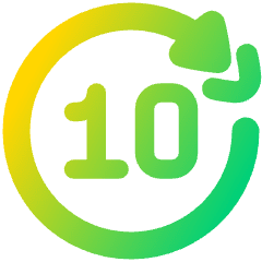 Button Skip Forward 10 Icon from Plump Gradient Set