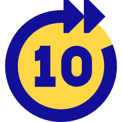 Button Skip Forward 10 Icon from Sharp Pop Set