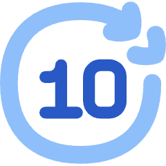 Button Skip Forward 10 Icon from Flex Flat Set