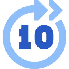 Button Skip Forward 10 Icon from Sharp Flat Set
