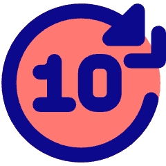 Button Skip Forward 10 Icon from Core Pop Set
