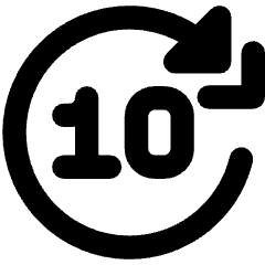 Button Skip Forward 10 Icon from Core Remix Set