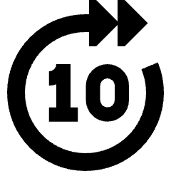 Button Skip Forward 10 Icon from Sharp Remix Set