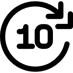 Button Skip Forward 10 Icon from Core Line Set