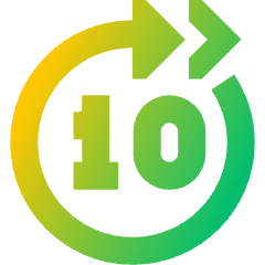 Button Skip Forward 10 Icon from Sharp Gradient Set