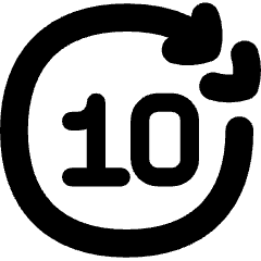 Button Skip Forward 10 Icon from Flex Solid Set