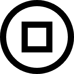Button Stop Circle Icon from Sharp Line Set