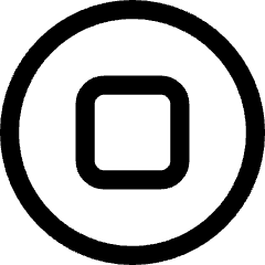 Button Stop Circle Icon from Core Line Set