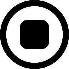 Button Stop Circle Icon from Core Remix Set