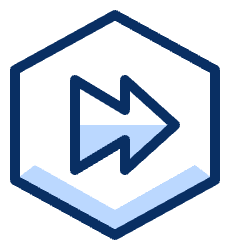 Fast Forward Hexagon Icon from Cyber Duotone Set