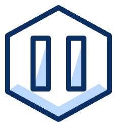 Pause Media Video Hexagon Icon from Cyber Duotone Set