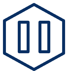 Pause Media Video Hexagon Icon from Cyber Line Set
