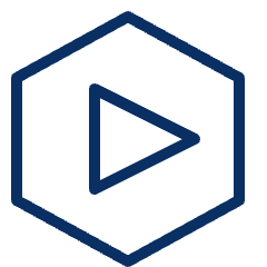 Play Media Video Hexagon Icon from Cyber Line Set