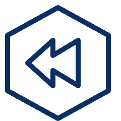 Rewind Hexagon Icon from Cyber Line Set