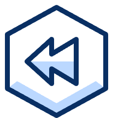 Rewind Hexagon Icon from Cyber Duotone Set