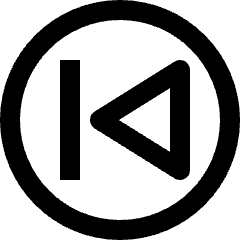 Clean line icon of a circle with a vertical bar and left-pointing triangle. Used for previous-track controls.