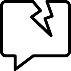 Language Barrier Broken Bubble Icon from Ultimate Light Set