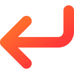 Line Arrow Bend Down Left Large Icon from Core Gradient Set