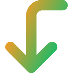 Line Arrow Bend Left Down Large Icon from Core Gradient Set