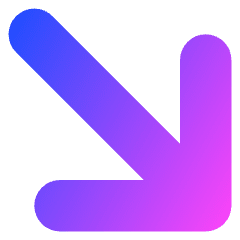Line Arrow Diagonal Bottom Right Large Icon from Core Gradient Set