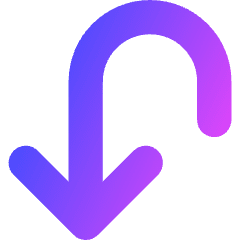 Line Arrow Turn Down Left Large Icon from Core Gradient Set