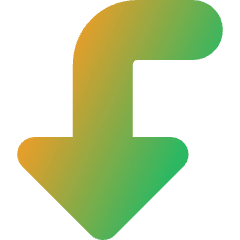 Triangle Arrow Bend Left Down Large Icon from Core Gradient Set