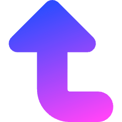 Triangle Arrow Bend Left Up Large Icon from Core Gradient Set