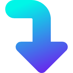 Triangle Arrow Bend Right Down Large Icon from Core Gradient Set