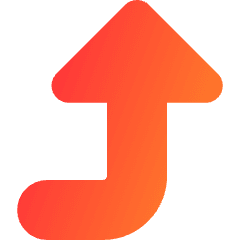 Triangle Arrow Bend Right Up Large Icon from Core Gradient Set