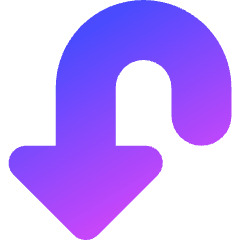 Triangle Arrow Turn Down Left Large Icon from Core Gradient Set