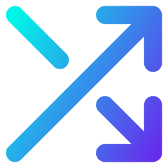 Line Arrow Crossover Right Icon from Core Gradient Set