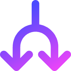 Line Arrow Split Down 1 Icon from Core Gradient Set