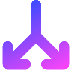 Line Arrow Split Vertical Down 2 Icon from Core Gradient Set