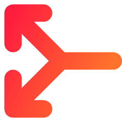 Line Arrow Split Vertical Left 2 Icon from Core Gradient Set