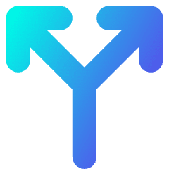 Line Arrow Split Vertical Up 2 Icon from Core Gradient Set