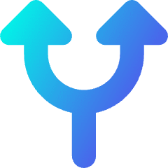 Triangle Arrow Split Up 1 Icon from Core Gradient Set