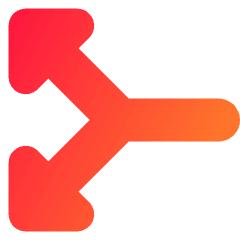 Triangle Arrow Split Vertical Left 2 Icon from Core Gradient Set