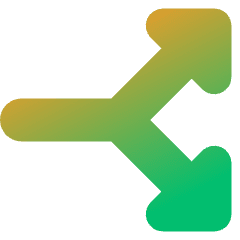 Triangle Arrow Split Vertical Right 2 Icon from Core Gradient Set