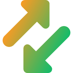 Triangle Arrow Transfer Diagonal 3 Icon from Core Gradient Set
