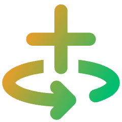 Line Arrow Rotate All Axis Left Icon from Core Gradient Set
