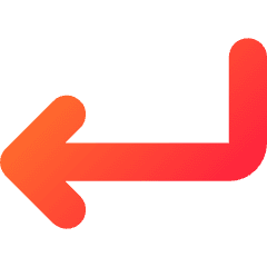 Line Arrow Bend Down Left Icon from Core Gradient Set