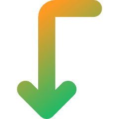 Line Arrow Bend Left Down Icon from Core Gradient Set