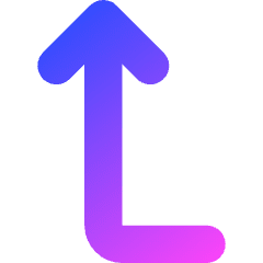 Line Arrow Bend Left Up Icon from Core Gradient Set