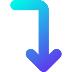 Line Arrow Bend Right Down Icon from Core Gradient Set