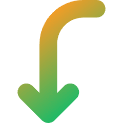 Line Arrow Curve Left Down Icon from Core Gradient Set