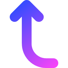 Line Arrow Curve Left Up Icon from Core Gradient Set