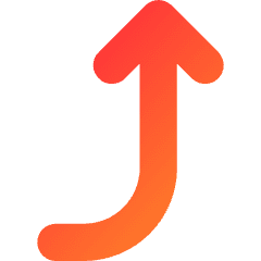 Line Arrow Curve Right Up Icon from Core Gradient Set