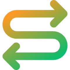 Line Arrow Curvy Both Direction 4 Icon from Core Gradient Set