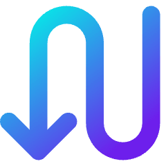 Line Arrow Curvy Down Left Icon from Core Gradient Set